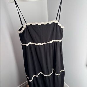 Black Dress with Cream Trim